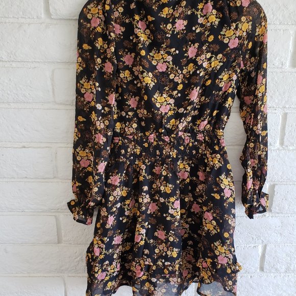 NWT Floral Print Peasant Sleeve Dress Sz S - Picture 5 of 9